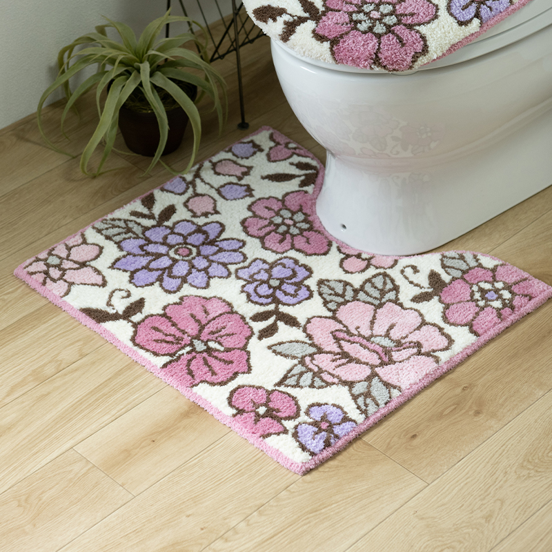 S.D.S トイレマット 約55×60cm おしゃれ 可愛い 花柄 足元マット