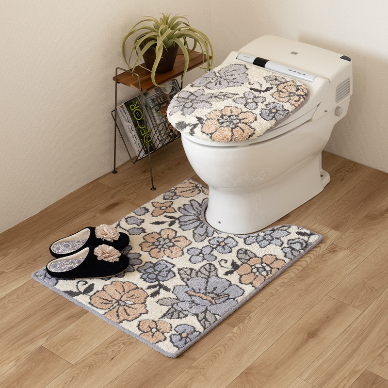 S.D.S トイレマット ロング 約75×60cm おしゃれ 可愛い 花柄 足元