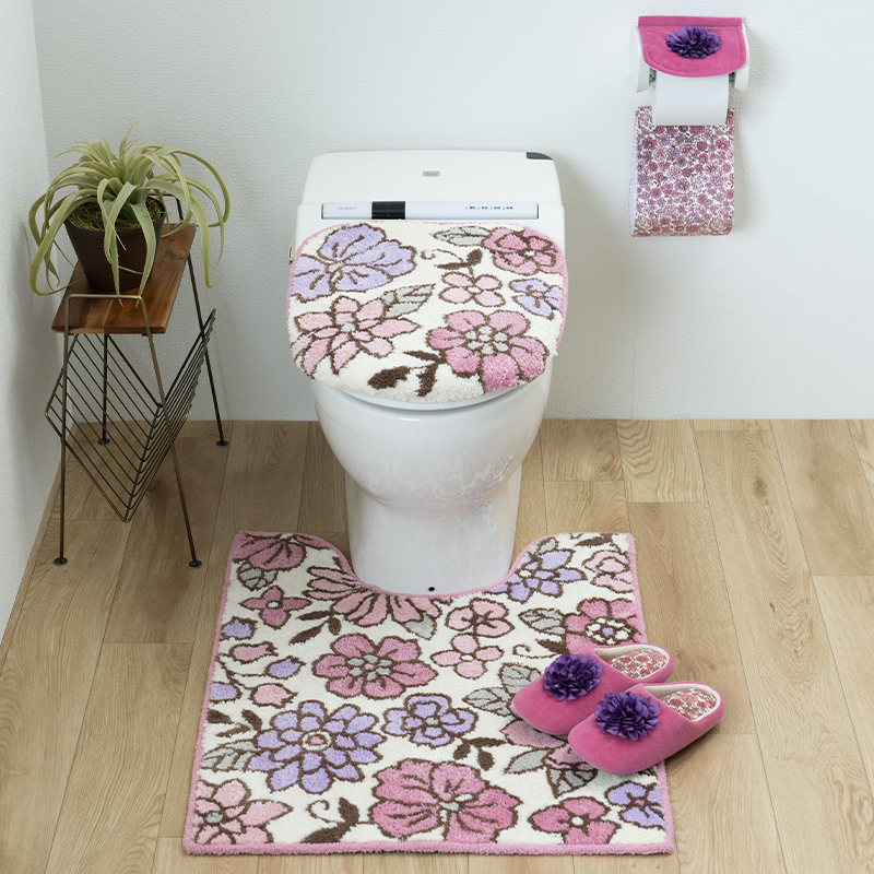 S.D.S トイレマット ロング 約75×60cm おしゃれ 可愛い 花柄 足元