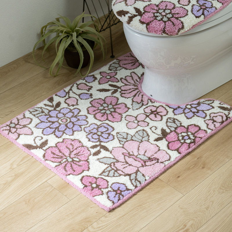 S.D.S トイレマット ロング 約75×60cm おしゃれ 可愛い 花柄 足元