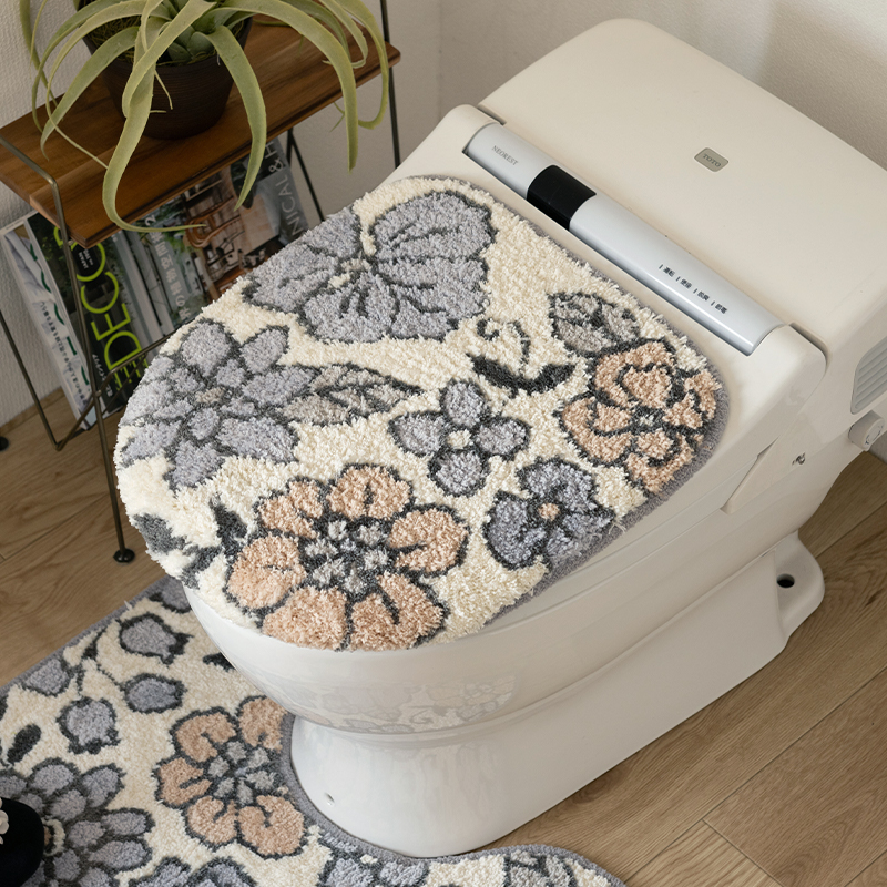 S.D.S トイレマットセット 4点 約55×60cm トイレマット+兼用フタカバー