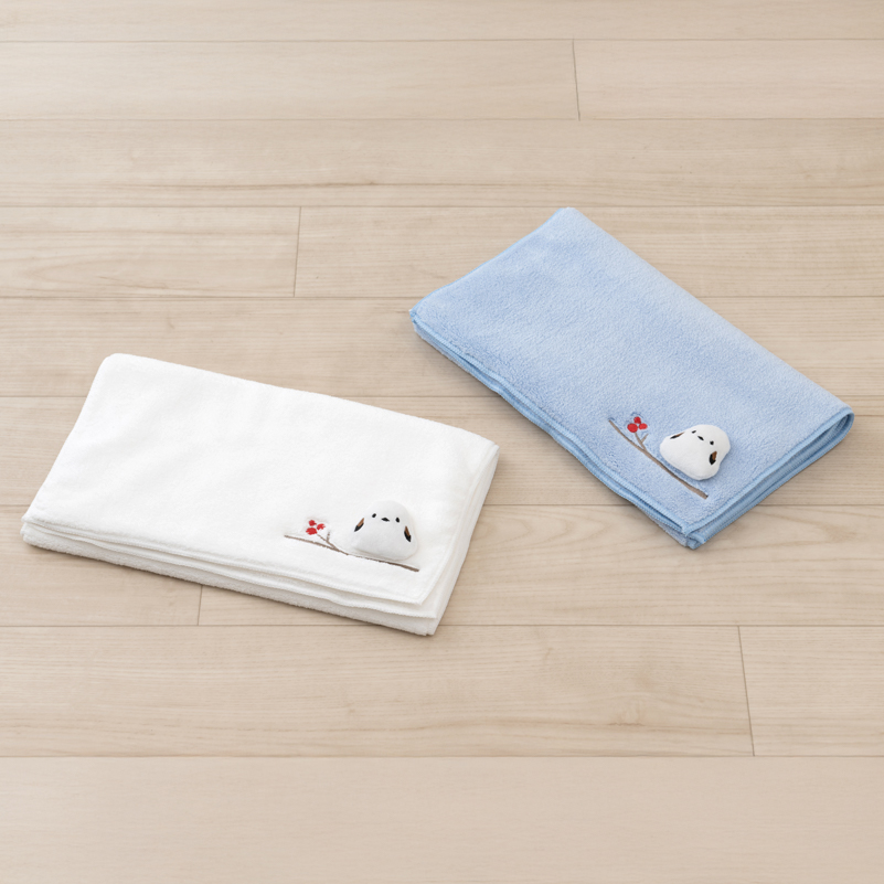 【さいかさん専売】トオル0.999 SDS シマエナガちゃん ミニタオル 約25×25cm ブルー/ホワイト