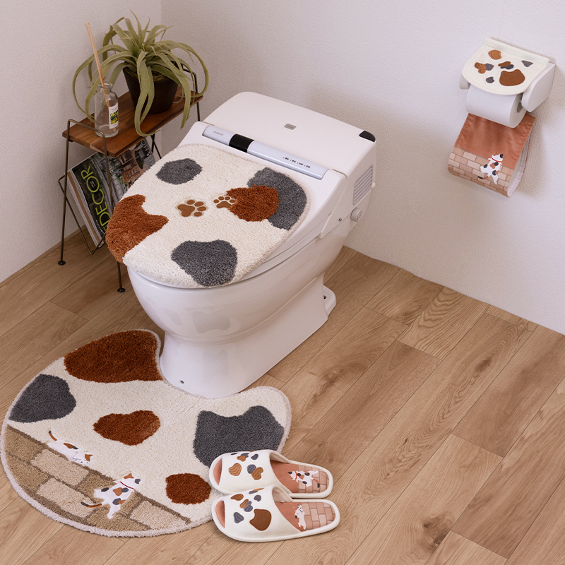 S.D.S トイレマット 猫柄 ねこ おしゃれ 洗える 滑り止め 単品 トイレ