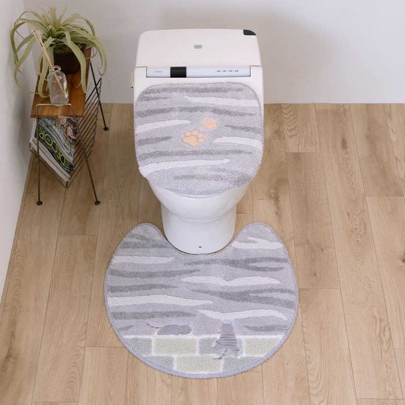 S.D.S トイレマットセット 2点 約60×60cm トイレマット+兼用フタカバー