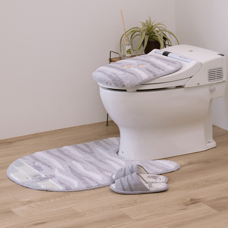 S.D.S トイレマット ロング 猫柄 ねこ おしゃれ 洗える 滑り止め 単品