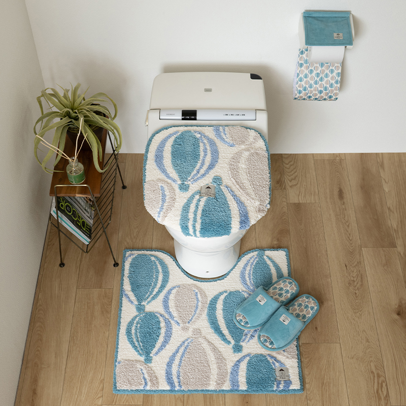 S.D.S トイレマットセット 4点 約55×60cm トイレマット+兼用フタカバー