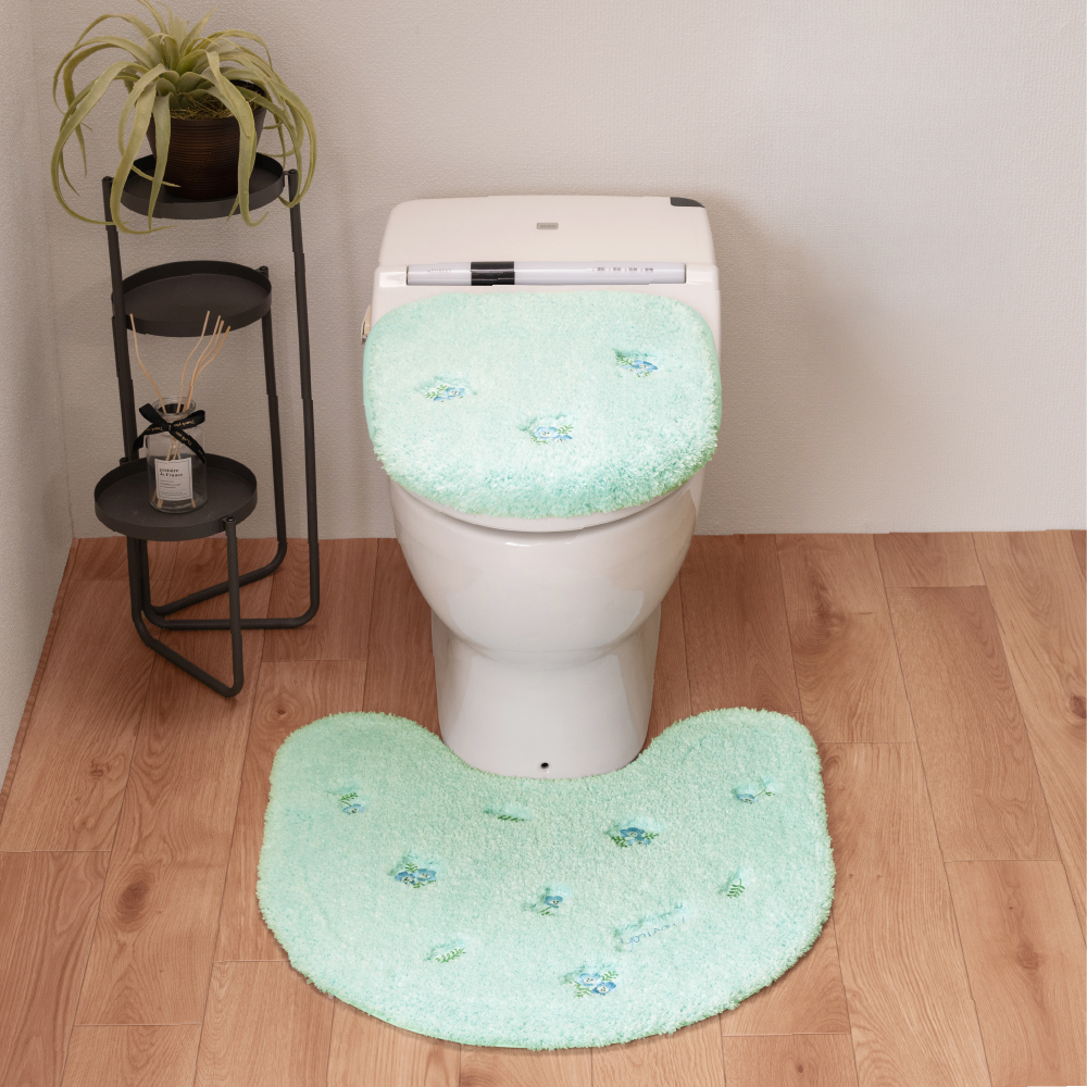 インテリアマット、バスマットセット S.D.S トイレマットセット 2点 花柄 トイレマット 約60×60cm 兼用