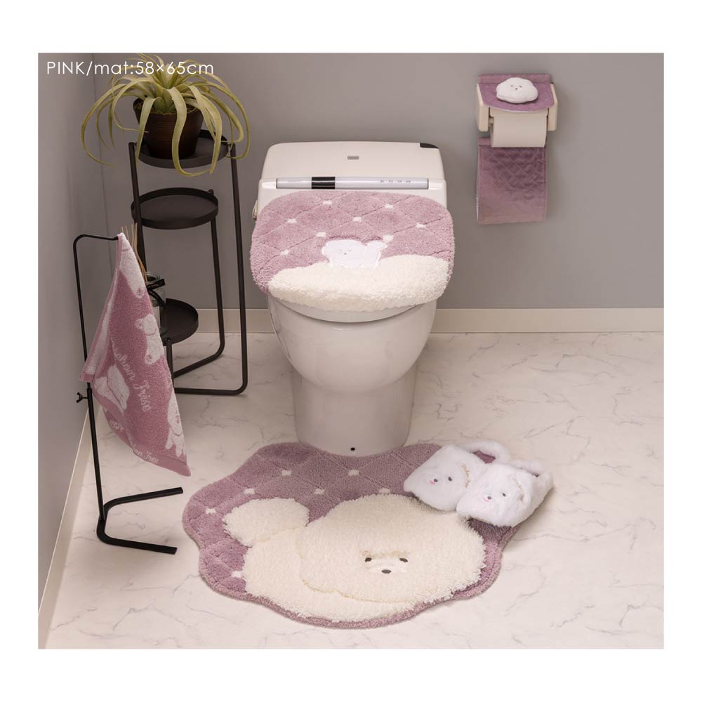 S.D.S トイレマット 犬柄 おしゃれ かわいい 洗える 滑り止め ベージュ