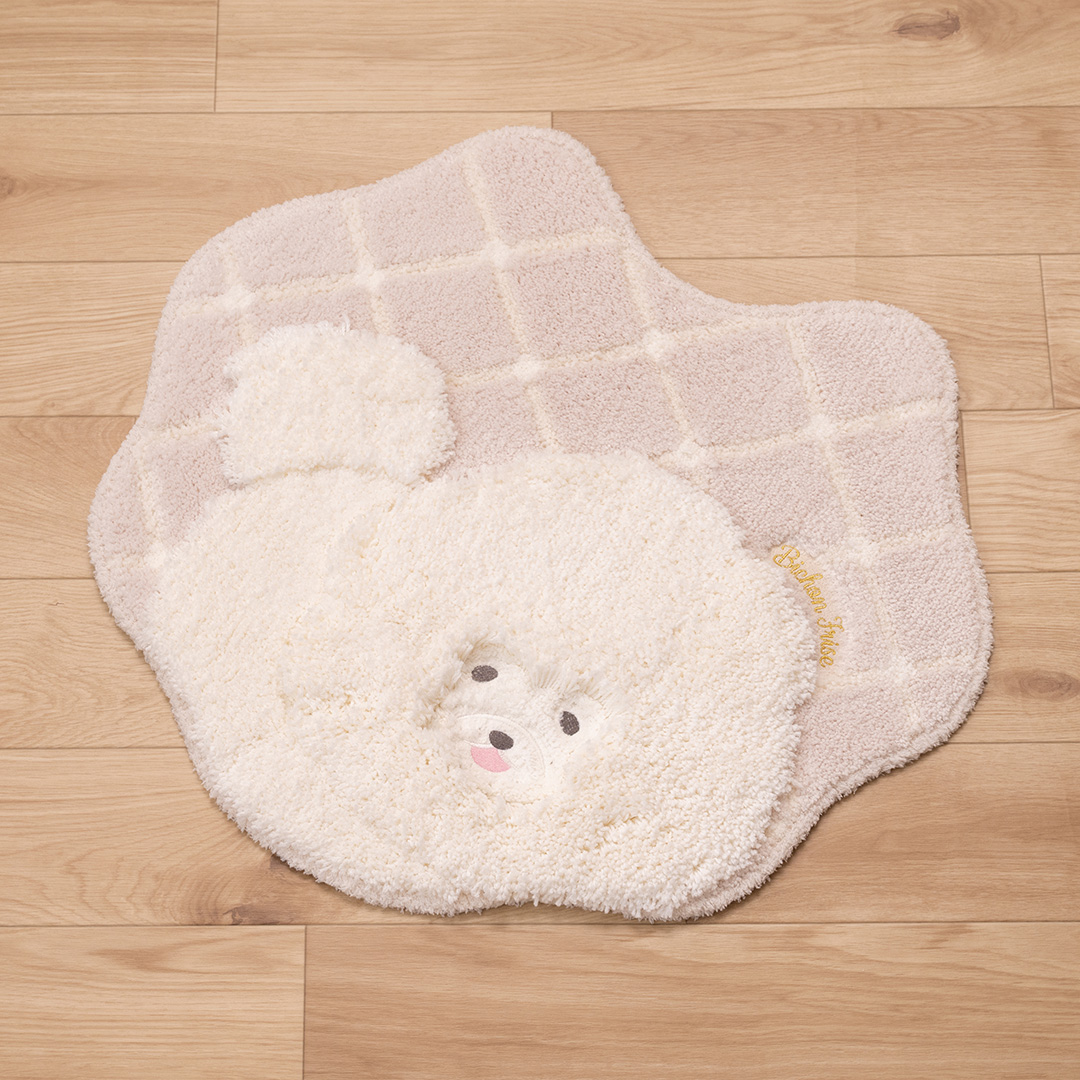 S.D.S トイレマット 犬柄 おしゃれ かわいい 洗える 滑り止め ベージュ