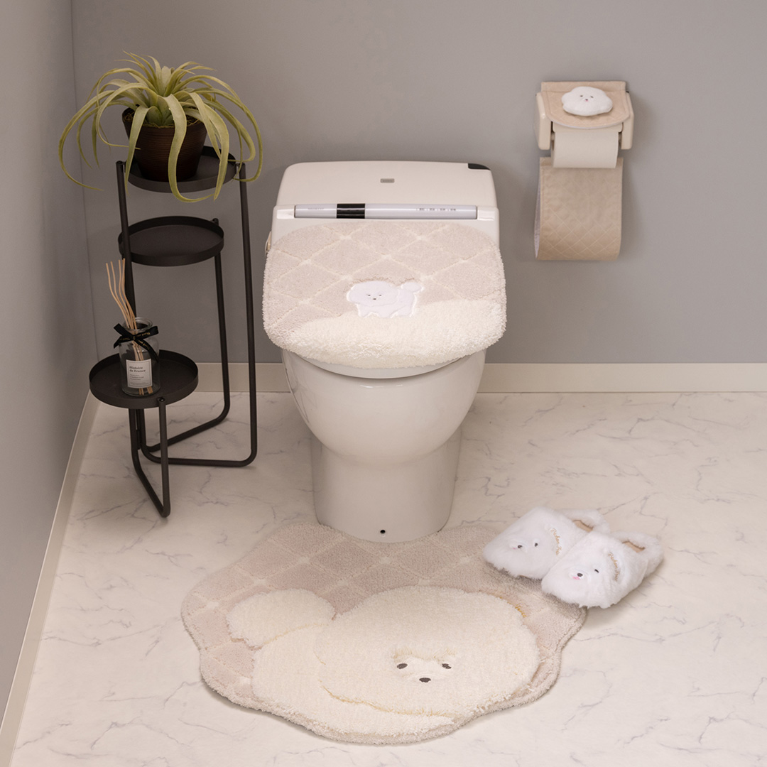 S.D.S トイレマットセット 4点 トイレマット 約58×65cm 兼用フタカバー