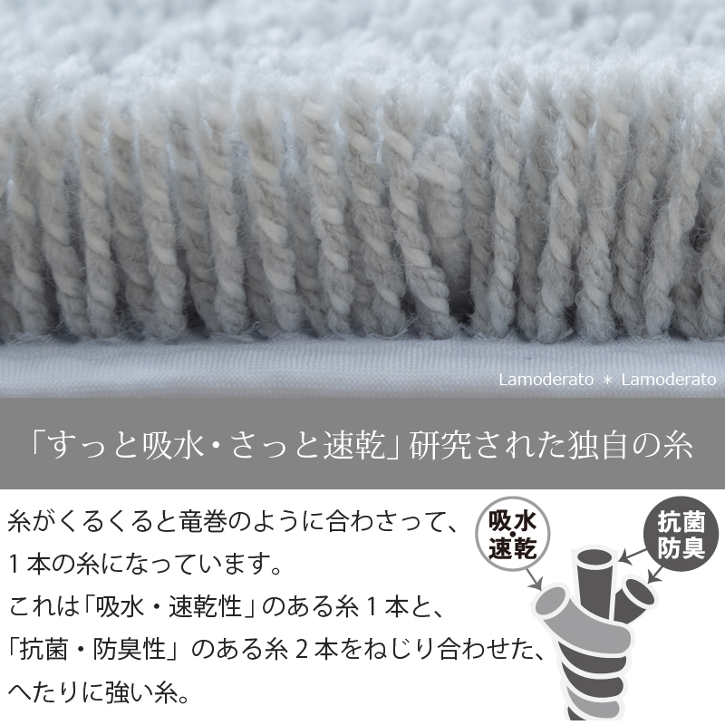 バスマット 速乾 洗える ミニ 約35×50cm 足拭きマット 小さめ お風呂マット 無地 滑り止め SDS 実はすごいバスマット センコー 関連画像3
