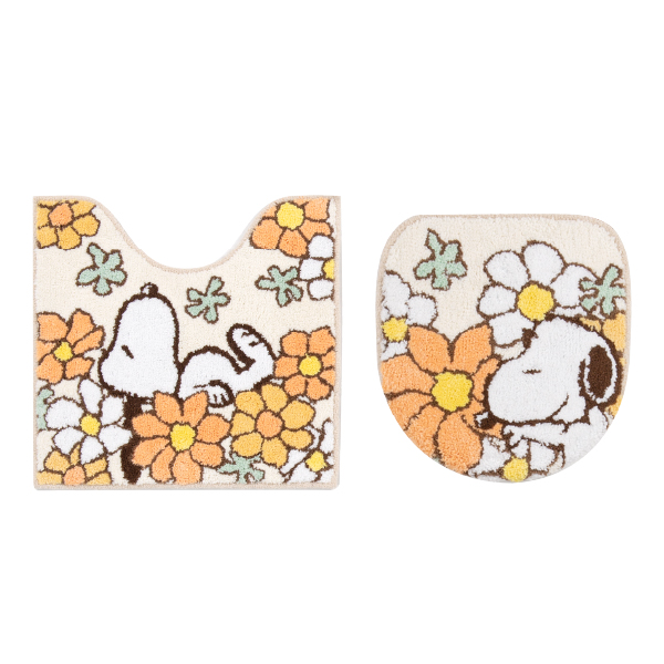 SNOOPY トイレマットセット 2点 約58×60cm トイレマット+兼用