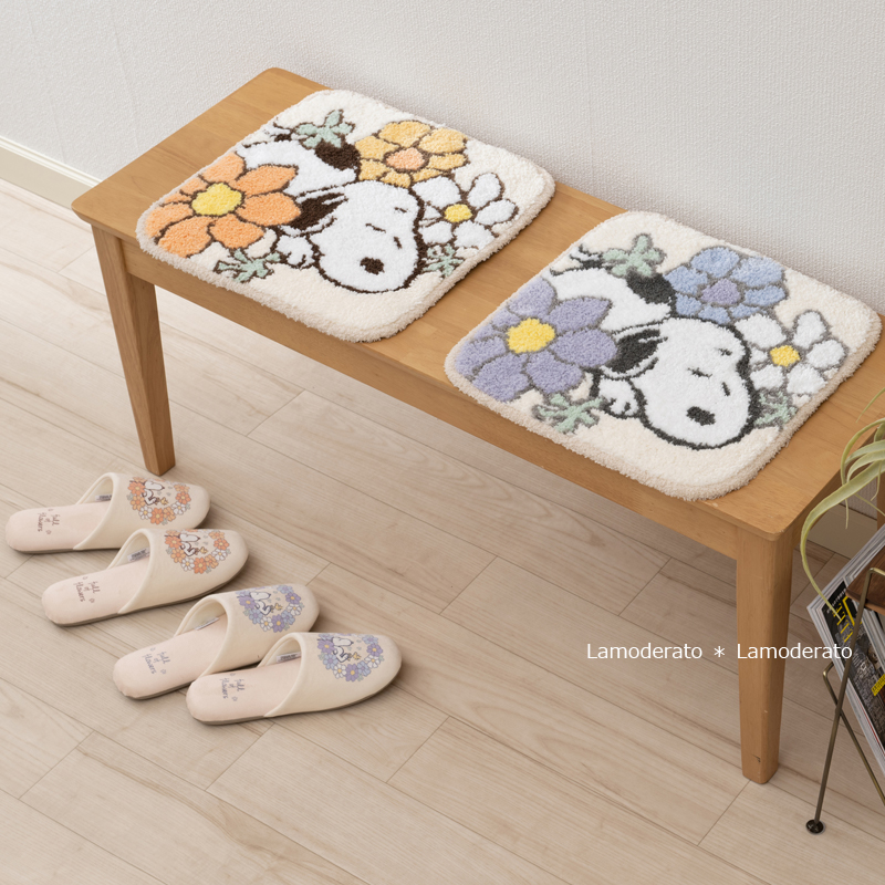 SNOOPY（スヌーピー） チェアパッド 四角 約38×38cm 椅子用クッション