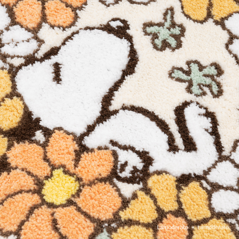 SNOOPY（スヌーピー） 玄関マット 室内 丸型 滑り止め 洗える