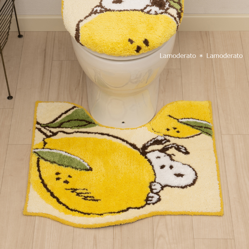 イエロー色 PEANUTS スヌーピー トイレマットセット 新品