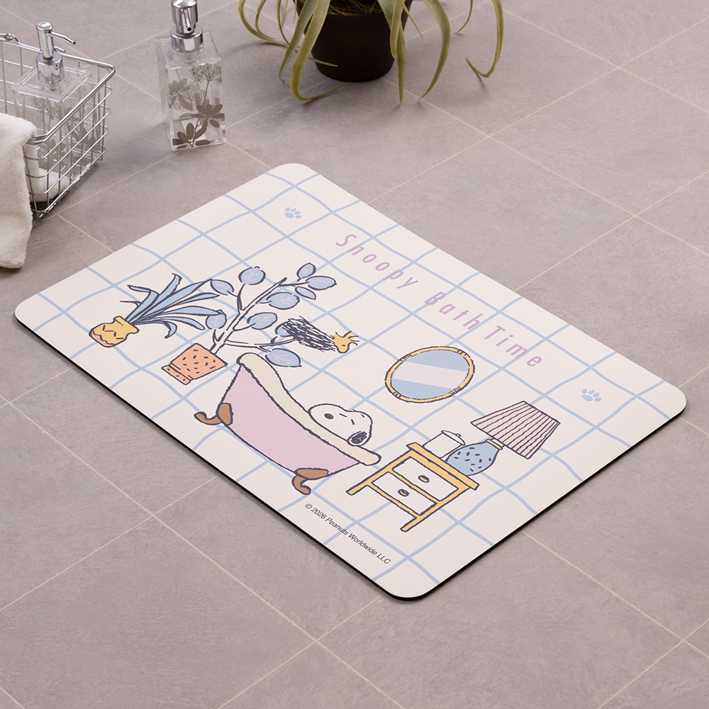 SNOOPY（スヌーピー） バスマット 珪藻土入り 約40×60cm ソフト 吸水