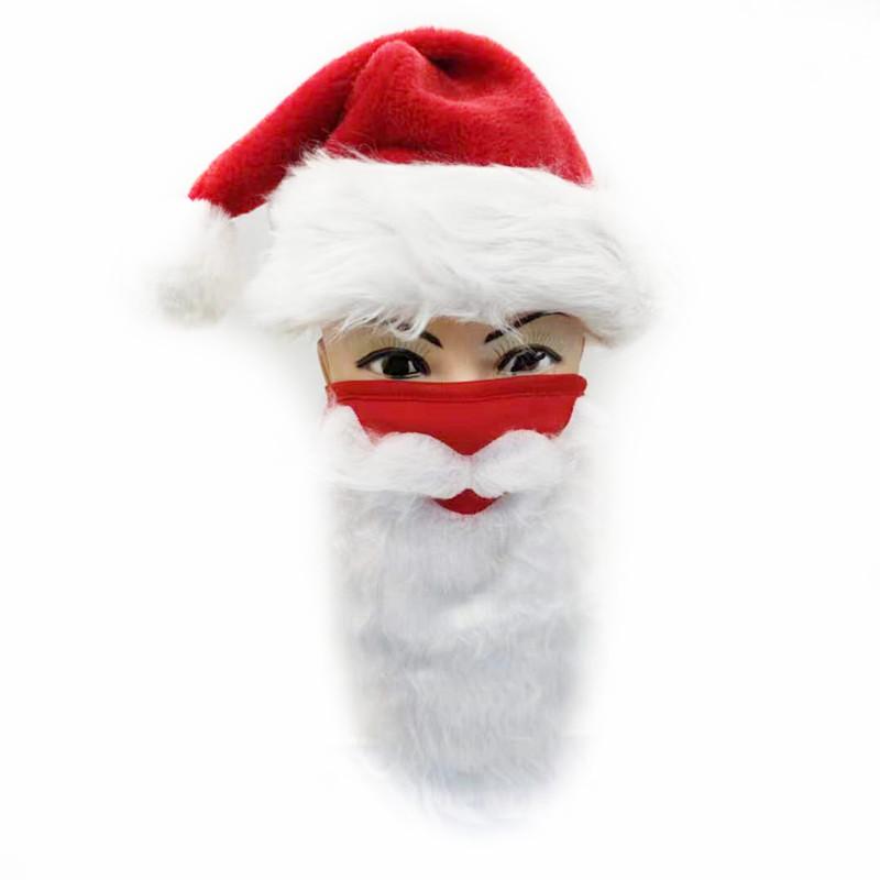 クリスマス サンタ帽子 サンタのひげ 送料無料 フェイスマスク サンタクロース白ひげマスク 帽子マスクセット サンタクロースマスクセット クリスマスパーティー｜senmotosyoukai｜02