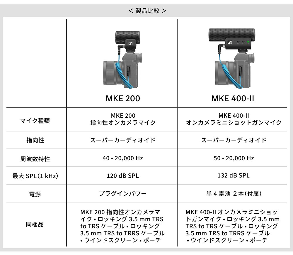 SENNHEISER Sennheiser ゼンハイザー MKE 400-II オンカメラ SENNHEISER Sennheiser ゼンハイザー MKE 400-II オンカメラ