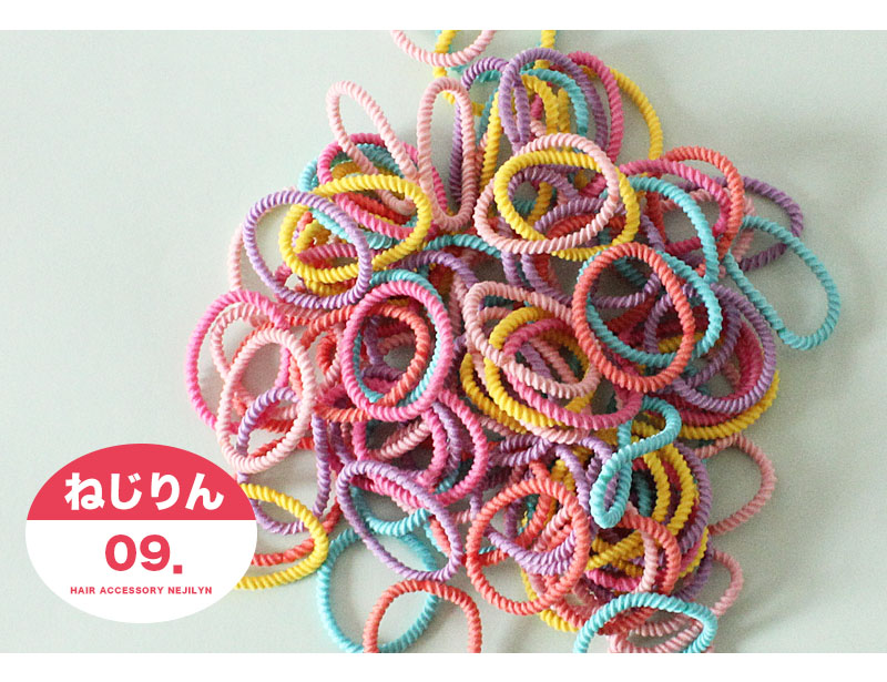 ねじりん キッズヘアゴム100本セット 子供 子ども 女の子 ヘア