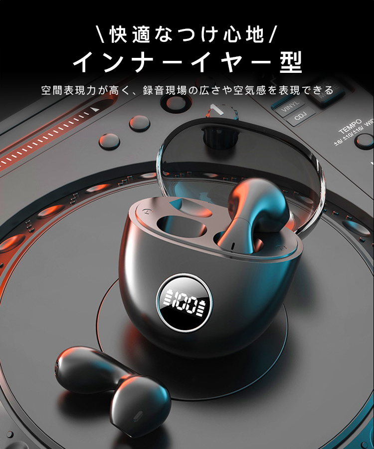 ワイヤレスイヤホン Bluetooth5.3 高音質 日本語説明書 イヤホン iphone15 ヘッドホン 超軽量 片耳 左右分離 最新型 電量表示 低遅延｜senseshopping｜09