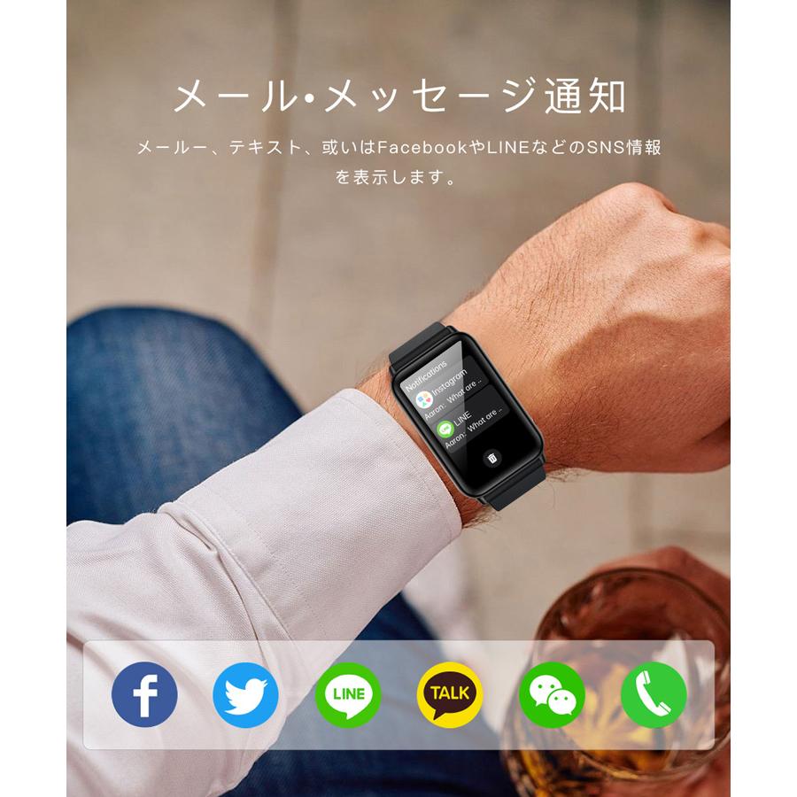300円OFF スマートウォッチ 通話機能 血圧  心拍数 日本製センサー 日本語 iphone android 1.57インチ 歩数計 着信通知 健康管理 睡眠検測 2024｜senseshopping｜11