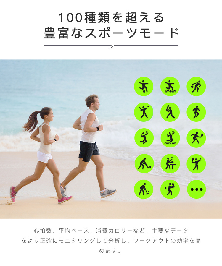 スマートウォッチ 通話機能 心拍数 日本製センサー 日本語 iphone android 1.57インチ 歩数計 着信通知 健康管理 睡眠検測｜senseshopping｜14