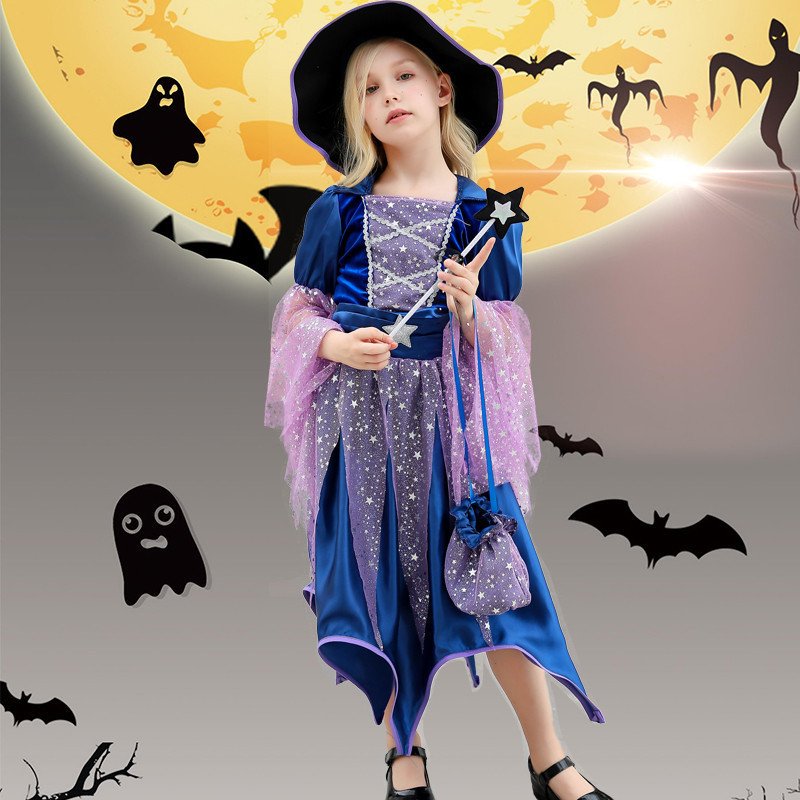 ハロウィン仮装 魔女 コスプレ衣装 キッズ用 ...の詳細画像2