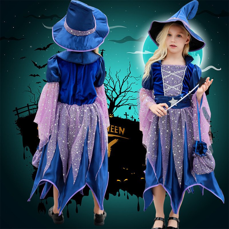ハロウィン仮装 魔女 コスプレ衣装 キッズ用 ...の詳細画像5