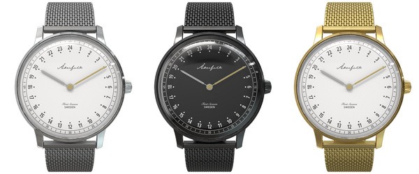 Åkerfalk オーカーフォーク腕時計 24時間表示 シルバー AK-101