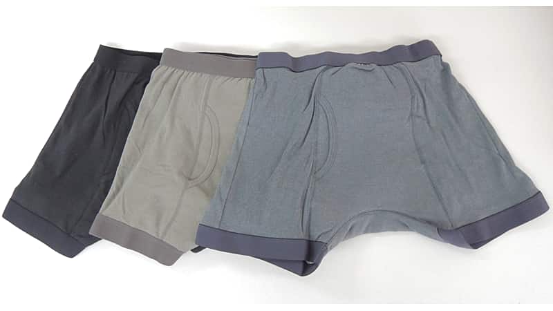 幅広パッド おしりまで安心ニットトランクス3色セット 尿漏れパンツ