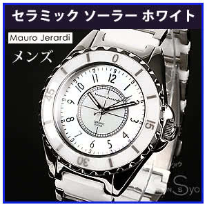 Mauro Jerardi セラミック ソーラー腕時計 メンズ ブラック アナログ 3