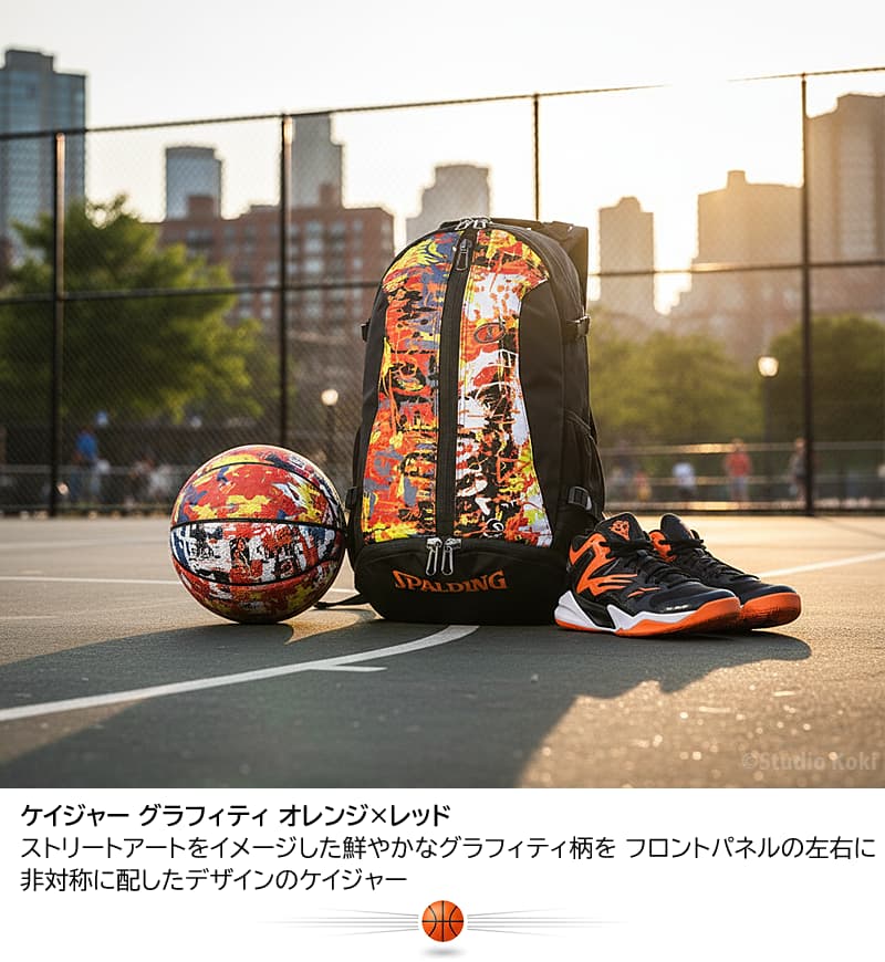 SPALDING（スポルディング） ケイジャー グラフィティ オレンジ×レッド