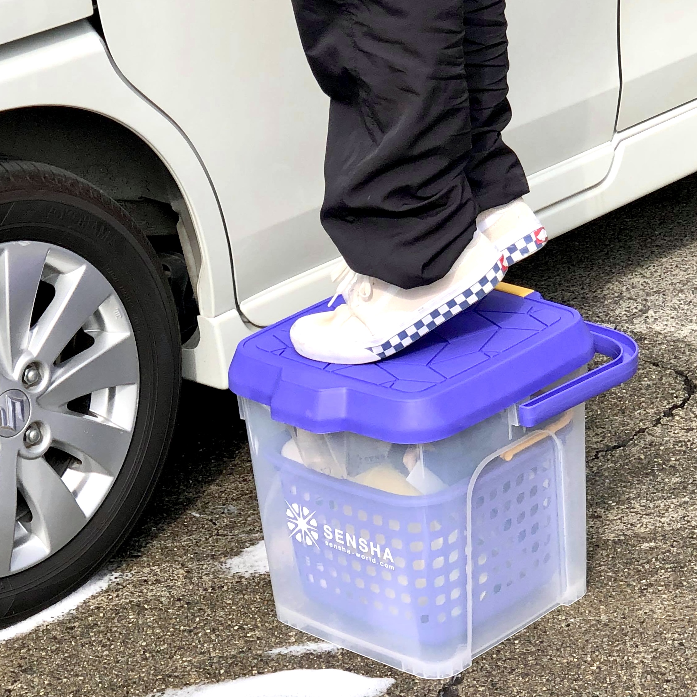 洗車バケツ 踏み台バケツ 多機能バケツ SENSHAバケツ 20Lバケツ 洗車用品 収納 耐荷重100kg バケツ