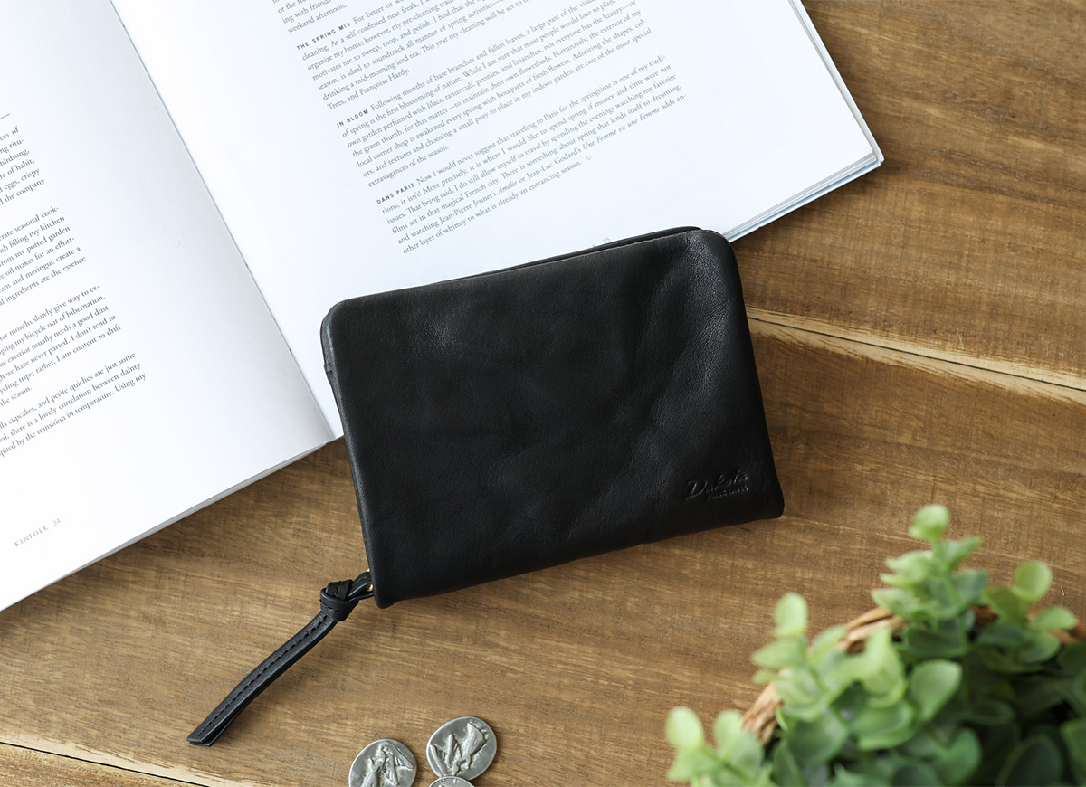 【新品】ダコタ 二つ折り財布 ラウンドファスナー メッシュレザー ブラック Dakota（ダコタ） Dakota BLACK LABEL ブラックレーベル ワンダラー