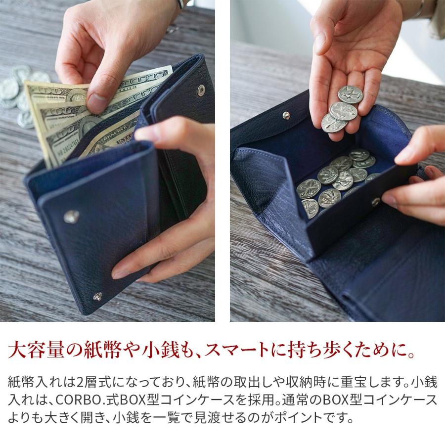CORBO. コルボ -GOAT- ゴート シリーズ CORBO.式BOX型コインケース付き 二つ折り財布（縦型） 1LJ-1306｜sentire-one｜14