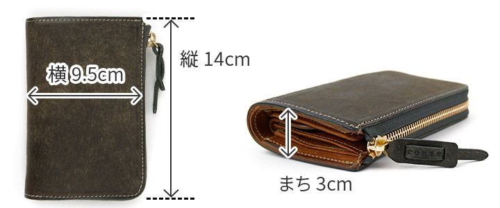 コルボ 3年保証付 CORBO. コルボ SLATE PUEBLO スレート プエブロ 小銭入れ付き二つ折り財布（L字ファスナー式） 1LN-1707の画像