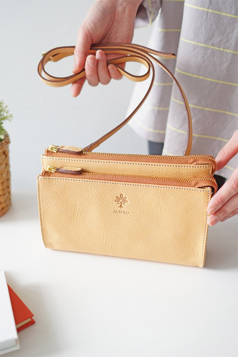 ALBERO（アルベロ） 3年保証付 NATURALE ナチュラーレ 2WAY お財布