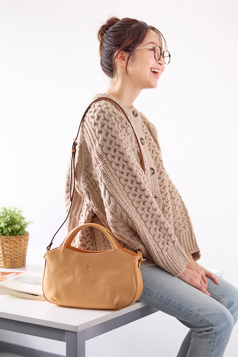 アルベロ 3年保証付 ALBERO アルベロ NATURALE ナチュラーレ 2WAY ショルダーバッグ 2177の画像