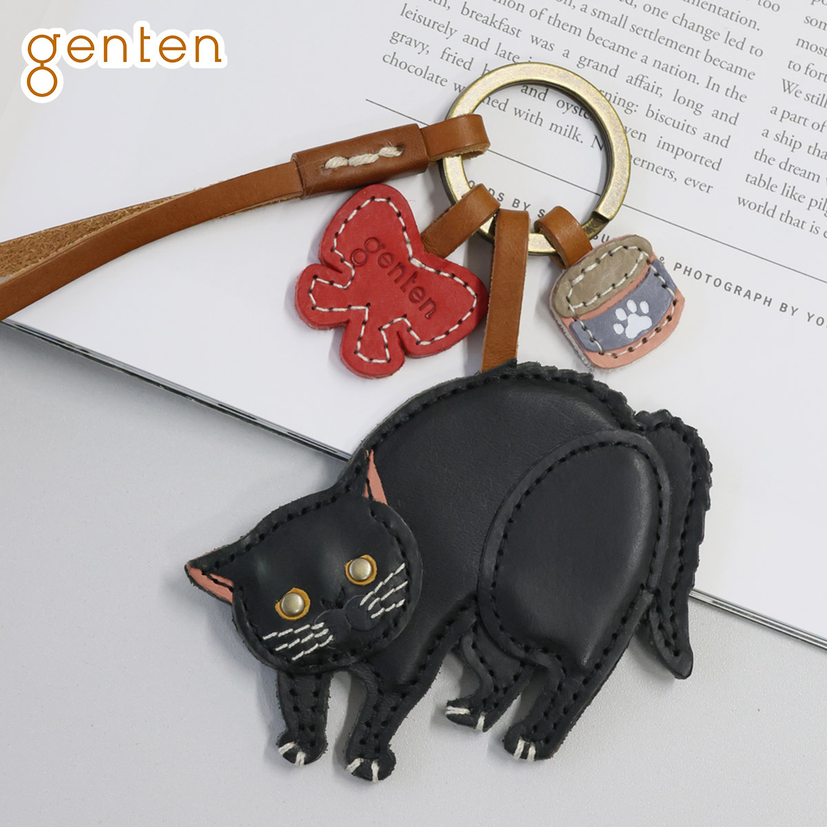 genten ゲンテン 猫 ネコ キーホルダー genten（ゲンテン） 3年保証＋ケアセット付 WAKU WAKU Charm ワクワク
