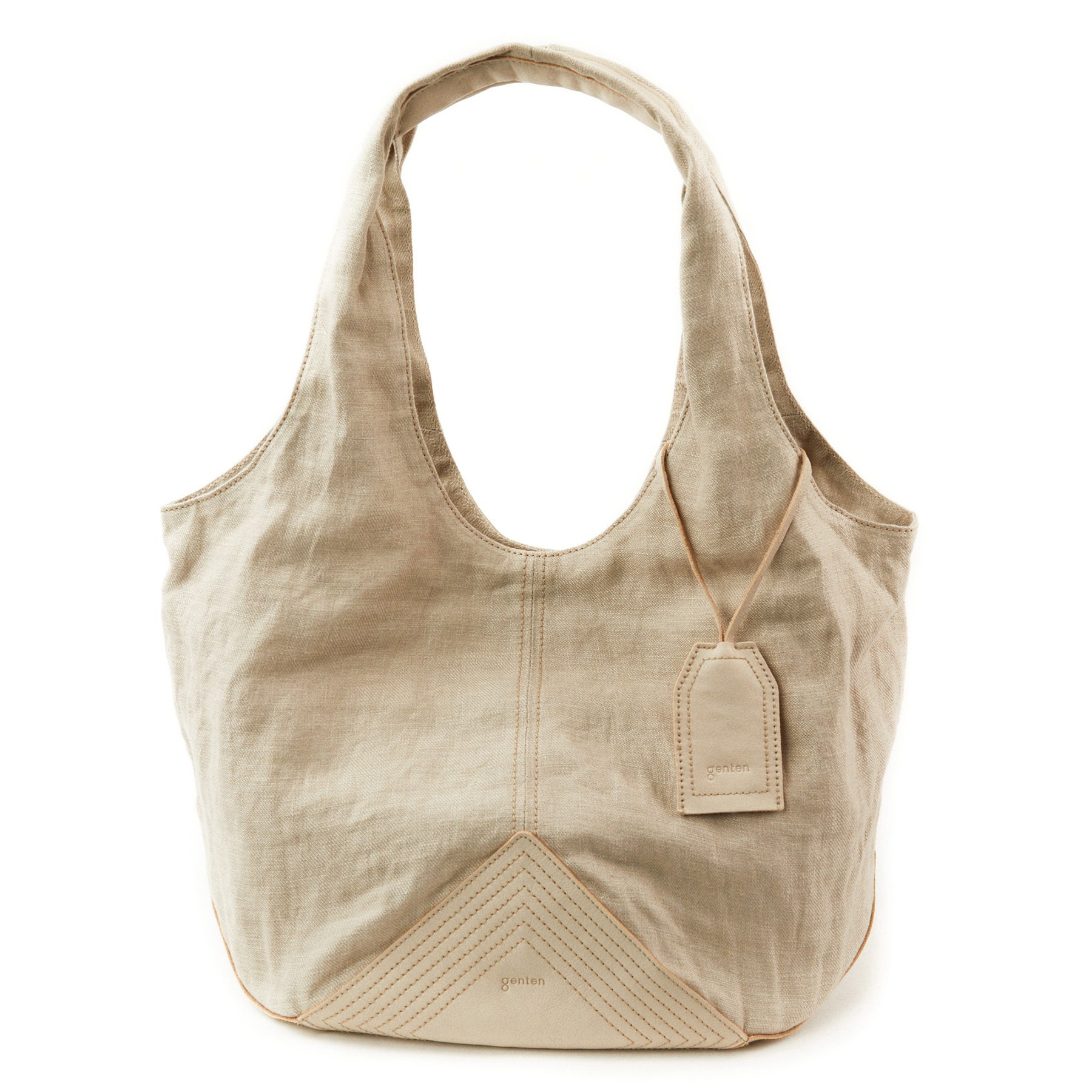 gentenフレンチリネントートバッグ大 genten（ゲンテン） French linen フレンチリネン トートバッグ（大
