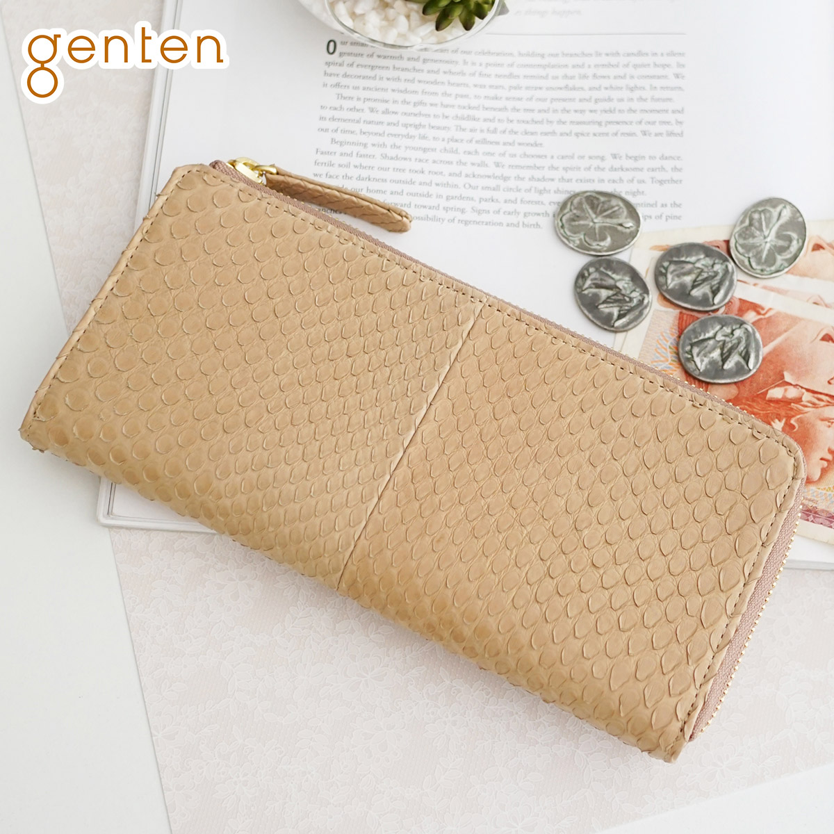 genten（ゲンテン） 3年保証付 Grace python グレースパイソン 小銭