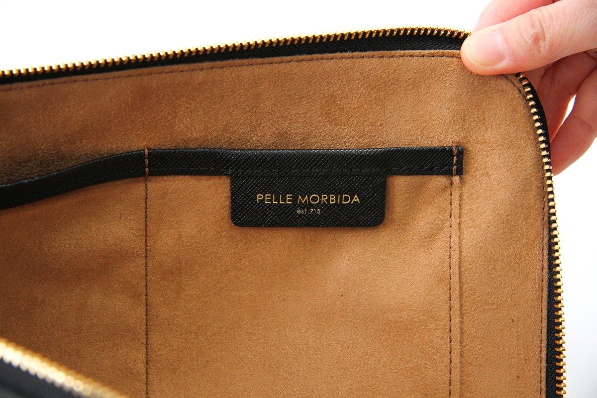 ペッレモルビダ 3年保証＋ケアセット付 ペッレモルビダ PELLE MORBIDA Capitano キャピターノ エンボスレザー クラッチバッグ PMO-CA011BKの画像