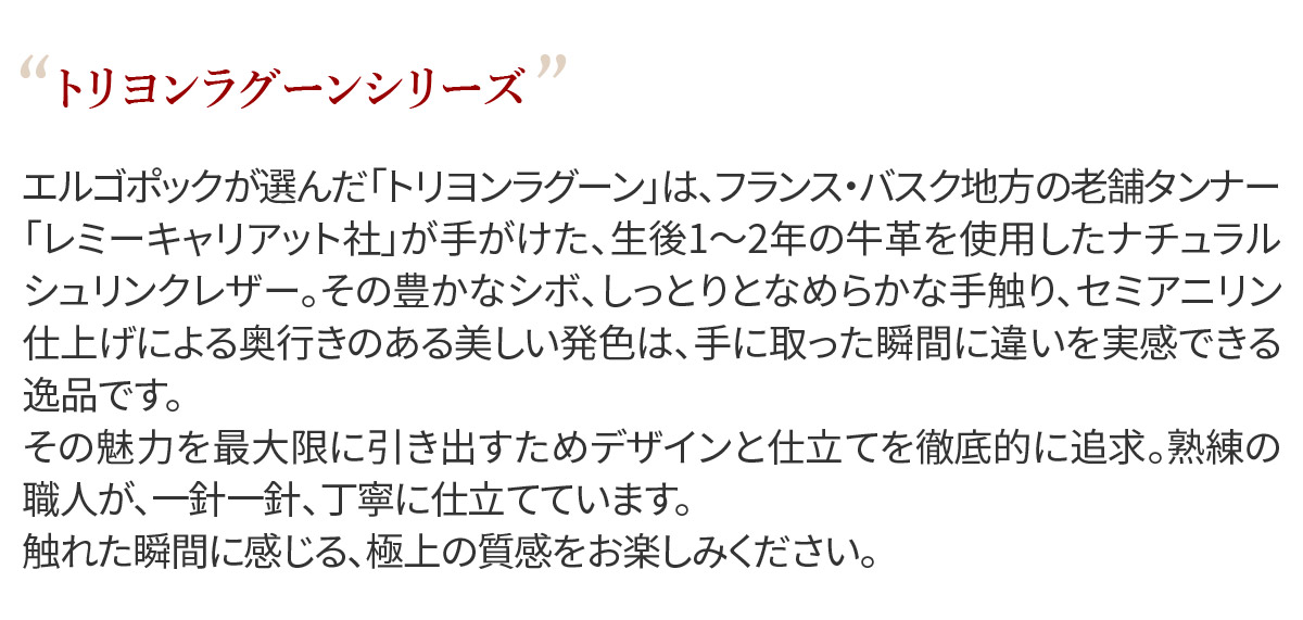 エルゴポック 3年保証＋ケアセット付 HERGOPOCH エルゴポック トリヨンラグーンシリーズ ウォレットバッグ TL-WSの画像