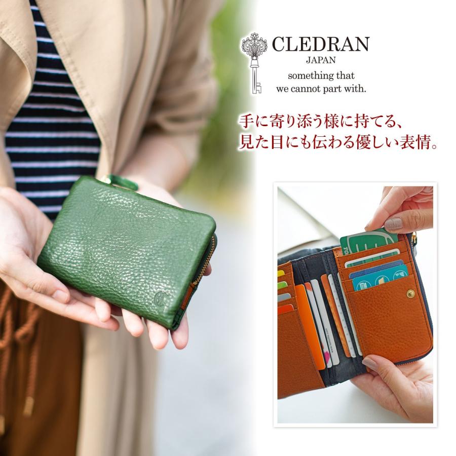 代引不可代引不可CLEDRAN クレドラン FINI フィニ 小銭入れ付き二つ折り財布 CR-CL2087 財布、帽子、ファッション小物 