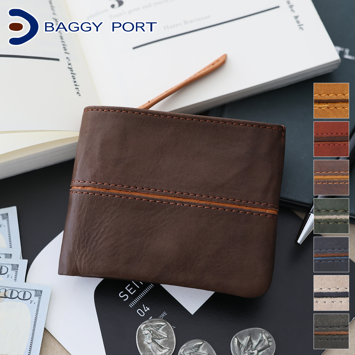 BAGGY PORT（バギーポート） 3年保証付 フルクロームツートン 小銭入れ