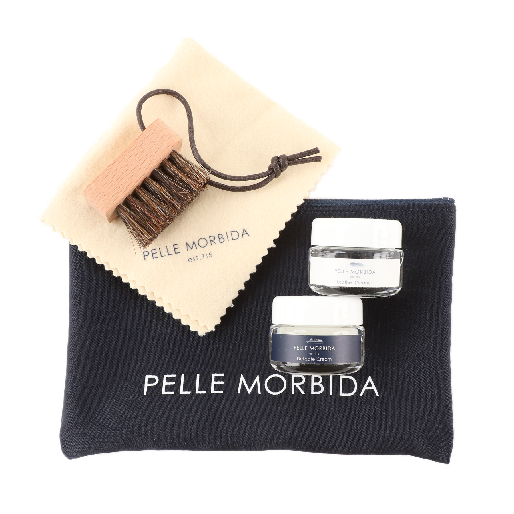 PELLE MORBIDA ペッレモルビダ ケアセット PMO-CS004 （レザークリーナー＋デリケートクリーム＋ミニブラシ＋クロス） | PELLE MORBIDA | 06
