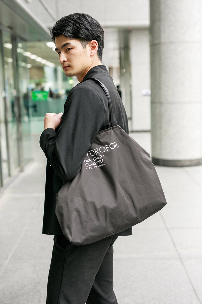 PELLE MORBIDA HYDROFOIL トートバッグ チャコールグレー PELLE MORBIDA（ペッレ モルビダ） 3年保証＋ケアセット付 PELLE