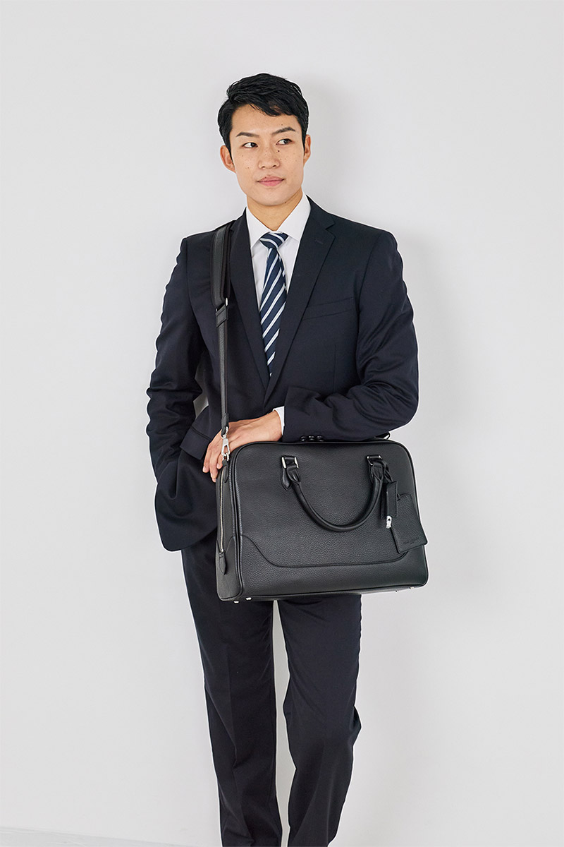 PELLE MORBIDA ペッレモルビダ Maiden Voyage メイデン ボヤージュ シュリンクレザー ブリーフバッグ 1室タイプ （ショルダーベルト付属） PMO-MB075の画像