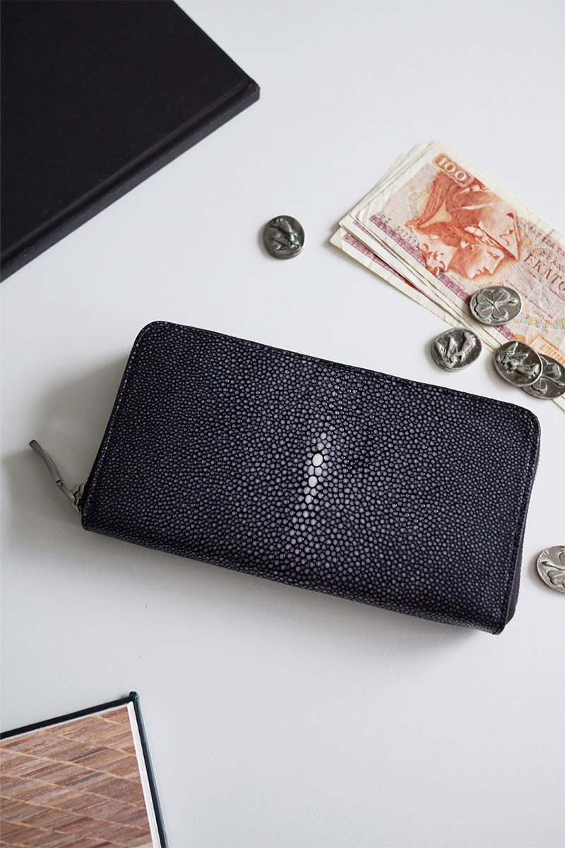 PELLE MORBIDA ペッレモルビダ Barca バルカ スティングレイレザー ラウンドファスナー 小銭入れ付き 長財布 PMO-SR001の画像