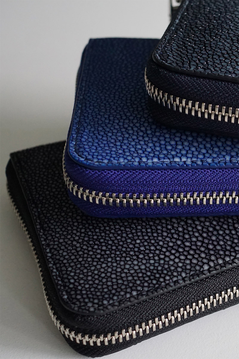 PELLE MORBIDA ペッレモルビダ Barca バルカ スティングレイレザー ラウンドファスナー 小銭入れ付き 長財布 PMO-SR001の画像